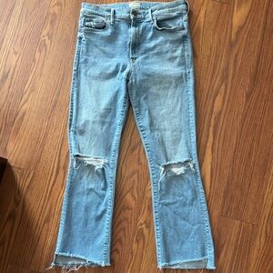 MOTHER Cropped Fray Jeans - DISTRESSED